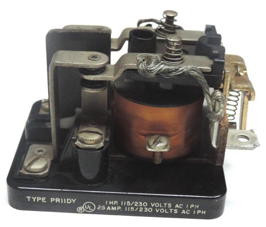Used POTTER & BRUMFIELD TYPE PRIIDY RELAY 1HP, 115/230V AC 1PH, 25 AMP, 115/230V AC