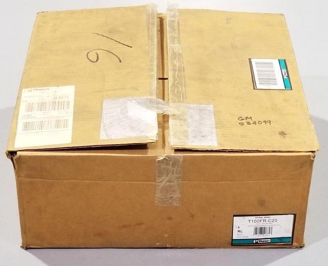 Used NIB PANDUIT T100FR-C20 SPIRAL WRAP 100 FT. (30.5M) POLY. FLAME RETARDANT 1 IN.