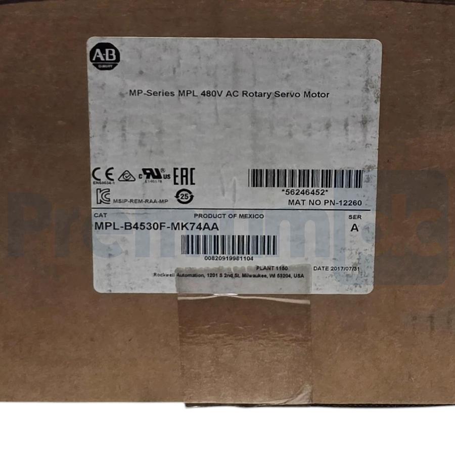 Allen Bradley MPL-B4530F-MK74AA /A Servo Motor 460V 3000RPM Keyless w/Brake NSMP