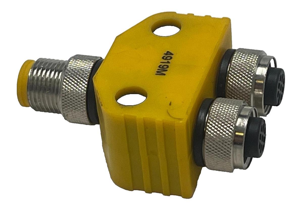 Used 2 Turck VB2-FSM4.4/2FKM4 M12 Y-Splitter 4-Pin Male to (2x) 4-Pin Female IP68 New