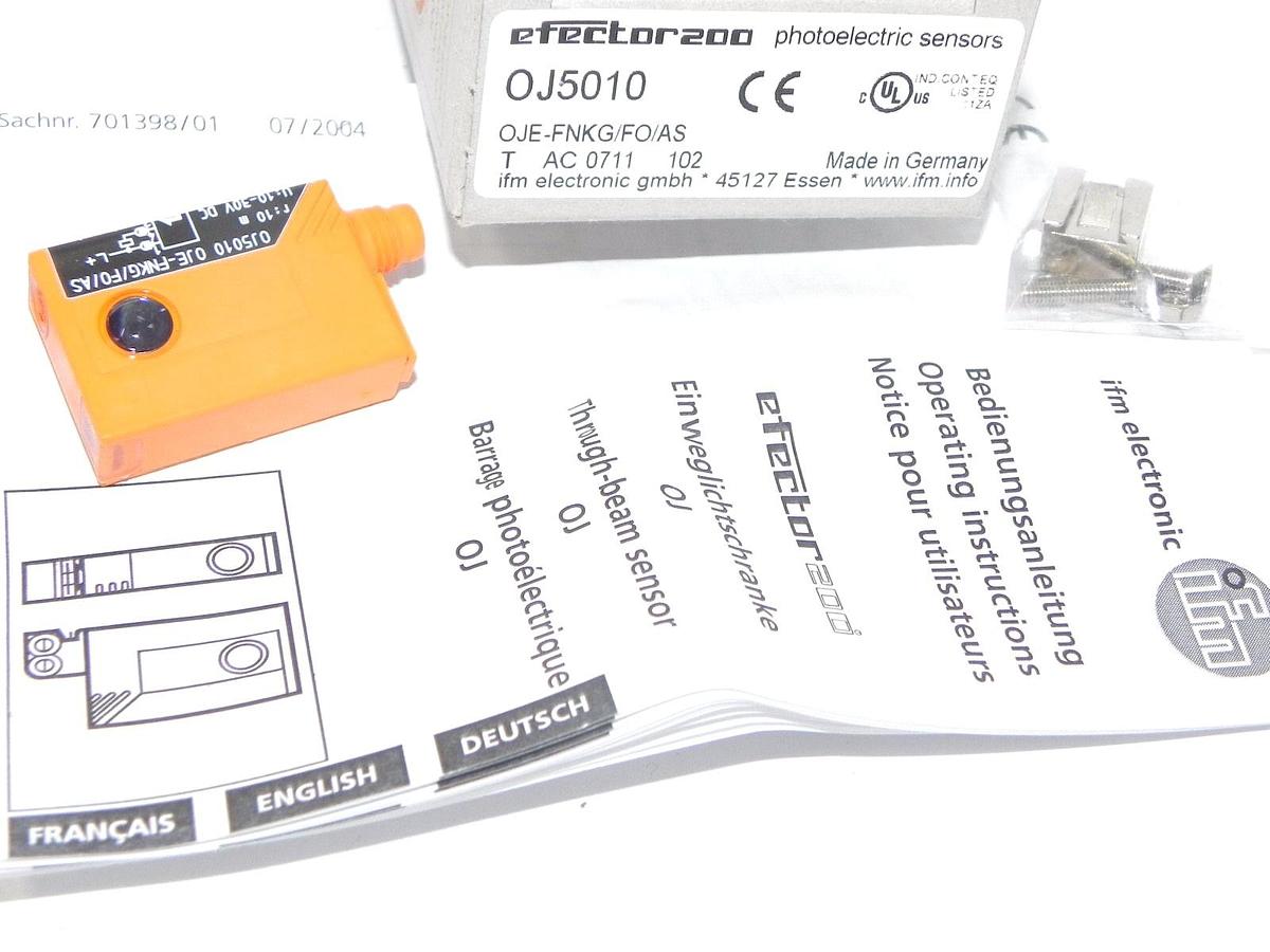 Used NIB EFECTOR IFM OJ5010 PHOTOELECTRIC SENSOR 10M OJE-FNKG/FO/AS