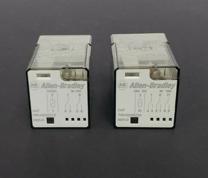 Used ALLEN BRADLEY 700-HA33Z24 SER. D & 700-HA32Z12 SER. D RELAYS