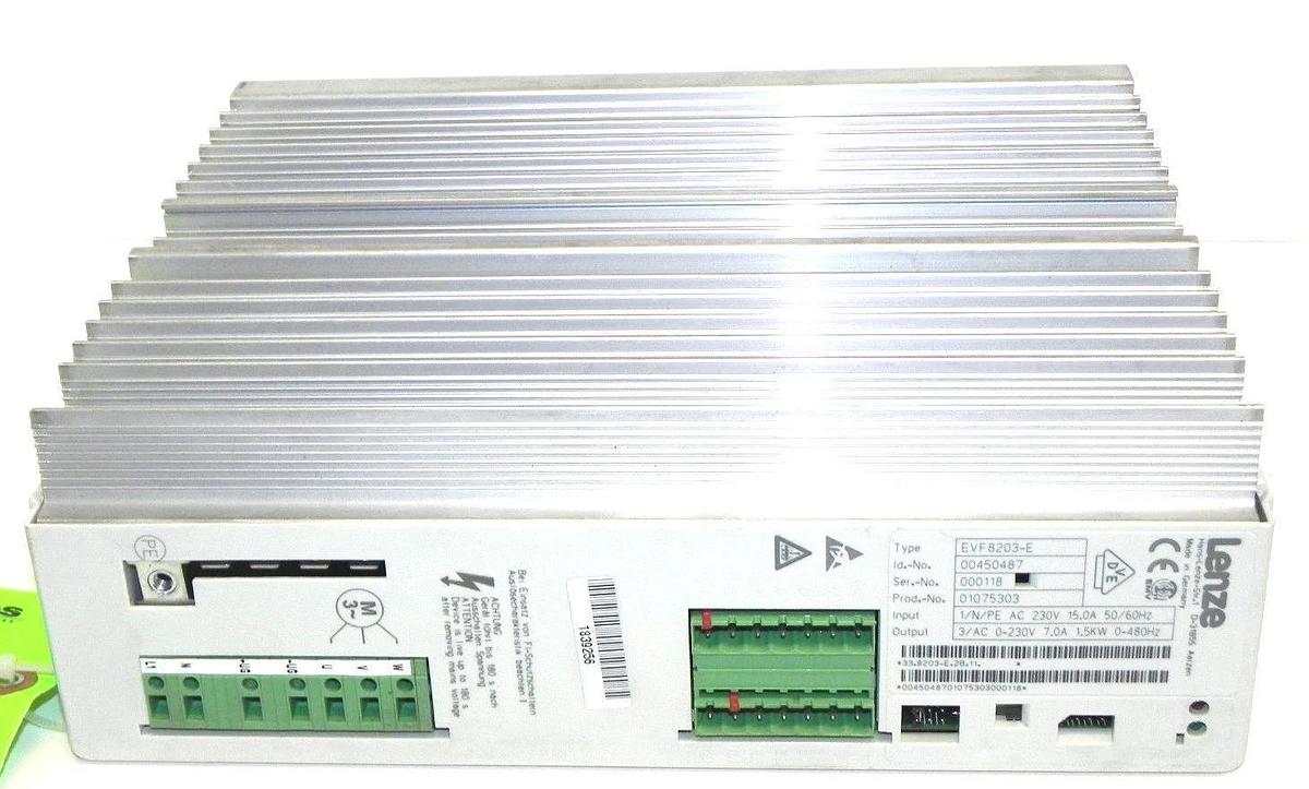 Refurbished REPAIRED LENZE EVF8203-E DRIVE AC AMPLIFIER 230VAC 50/60HZ ID #: 00450487