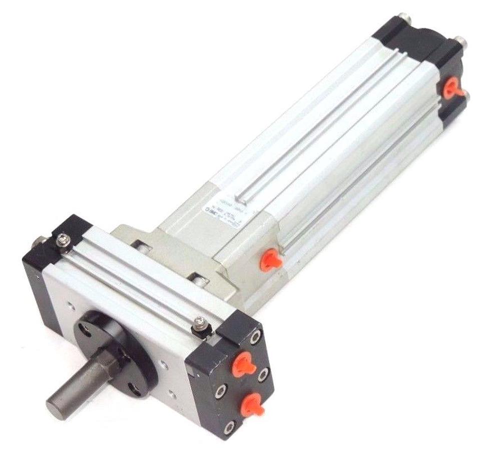 Used SMC MRQBS40-100NA-X N ROTARY CYLINDER W/ P317020-1-N 90DEG UNIT MRQBS40100NAXN
