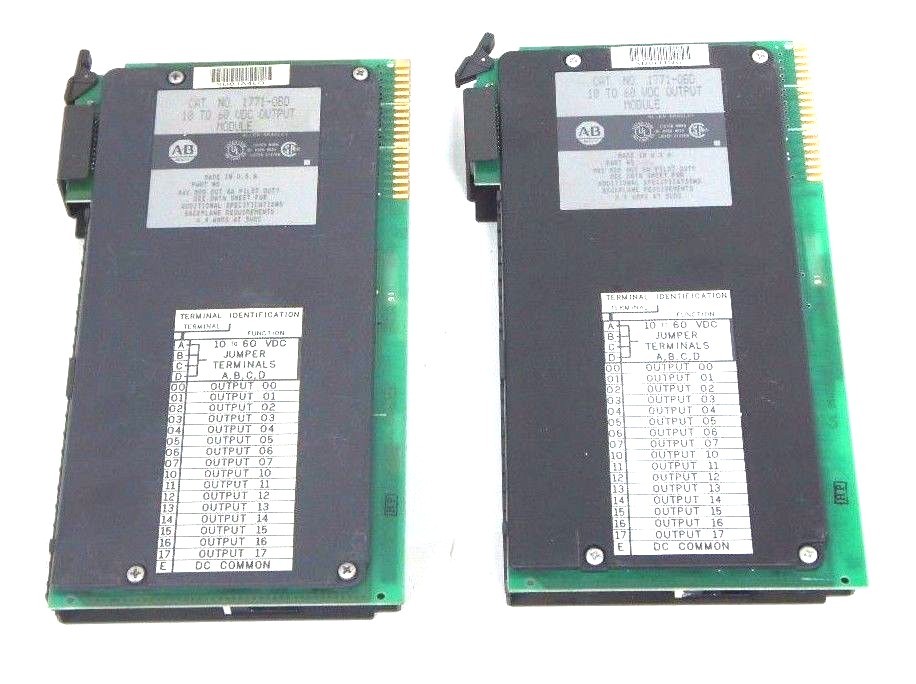 Used LOT OF 2 ALLEN BRADLEY 1771-OBD OUTPUT MODULES 10 TO 60VDC 1771OBD