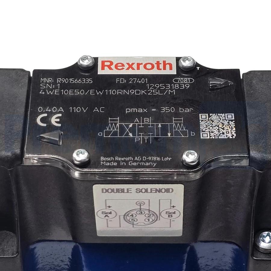 Bosch Rexroth R901566335 Directional Spool Valve 4WE10E50/EW110RN9DK25L/M NSNP
