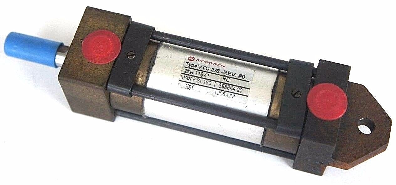 Used NEW NORGREN VTC 3/8 PNEUMATIC CYLINDER VTC-3/8-REV.#0 1-1/8X1 RC J05-UM 38564420