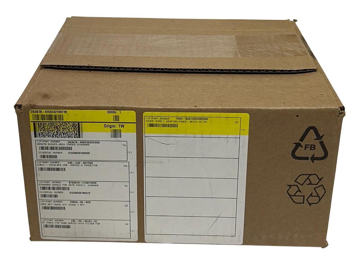 Used ZEBRA DS3678-SR3U4210SFW / DS3678-SR0F003VZWW BARCODE SCANNER KIT SR FIPS NSFS