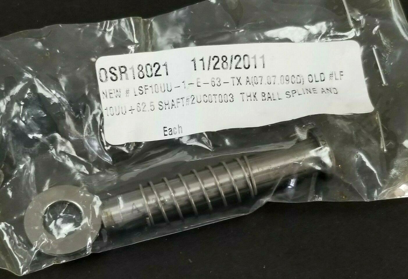 NEW THK LSF10UU-1-E-63-TX A (07.07.09CD) BALL SPLINE & SHAFT 2UC0T003