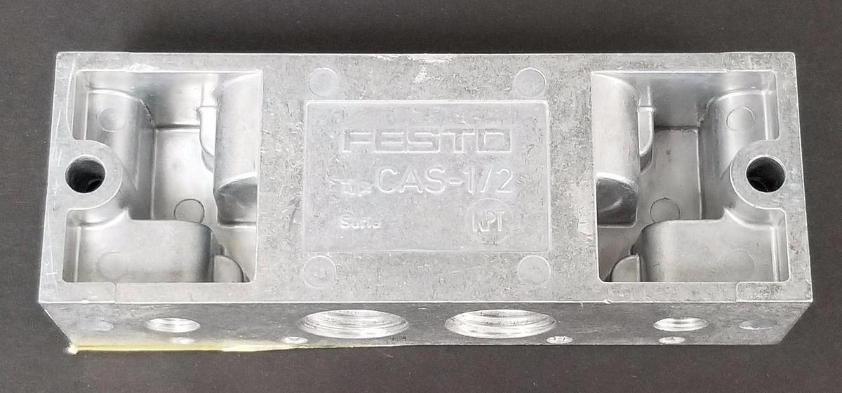 Used FESTO CAS-1/2 NPT VALVE END PLATE CAS1/2