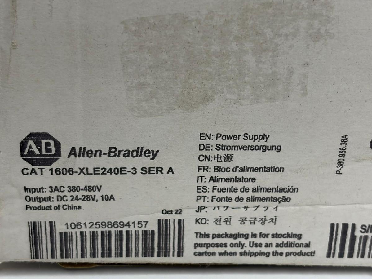Used Allen Bradley 1606-XLE240E-3 DIN Rail Power Supply 3-Phase 24-28V 10A