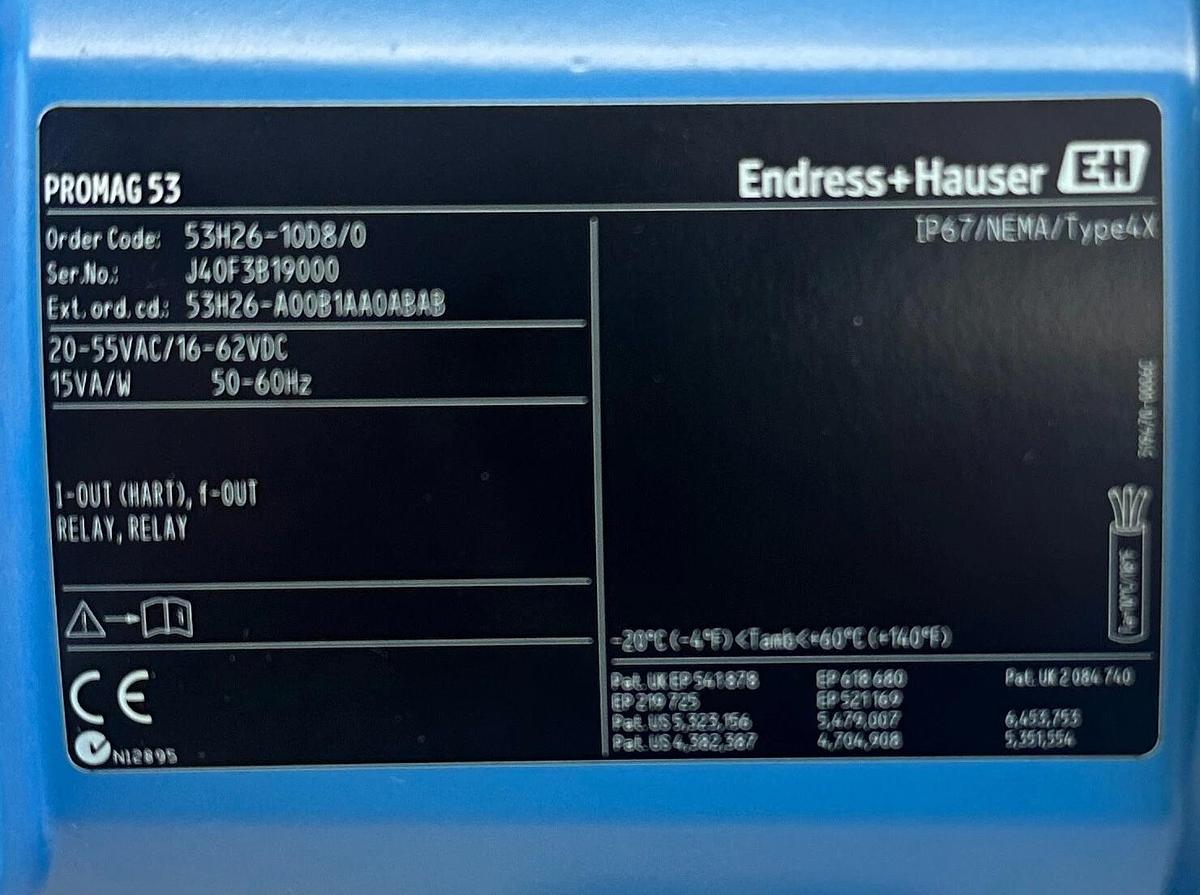 ENDRESS+HAUSER 53H26-10D8/0 / 53H26-A00B1AA0ABAB PROMAG H TRANSMITTER HART NSMP