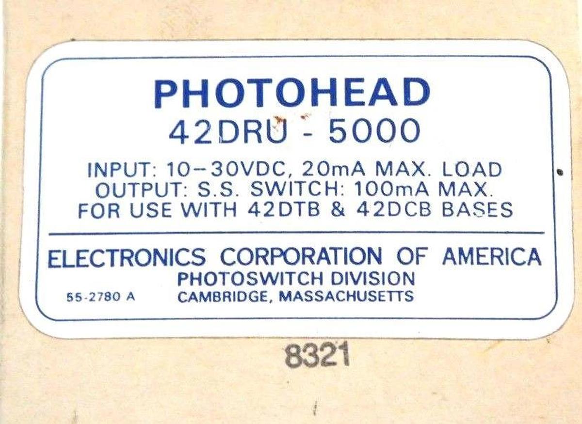 NIB ALLEN BRADLEY PHOTOSWITCH 42DRU-5000 PHOTOHEAD 10-30VDC 42DRU5000
