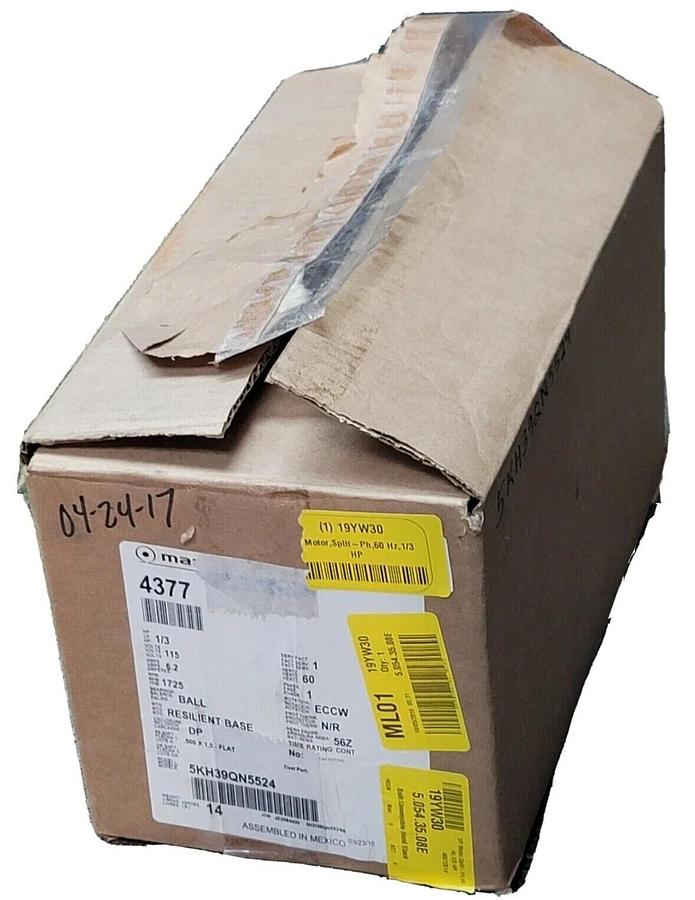 Used NIB MARATHON 5KH39QN5524 MOTOR HP: 1/3 RPM: 1725 PHASE: 1
