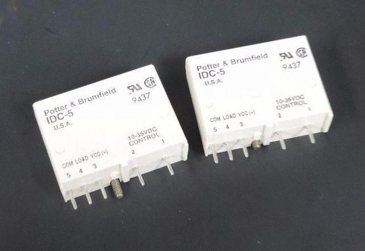 Used LOT OF 2 POTTER & BRUMFIELD IDC-5 INPUT MODULES 10-36VDC, IDC5