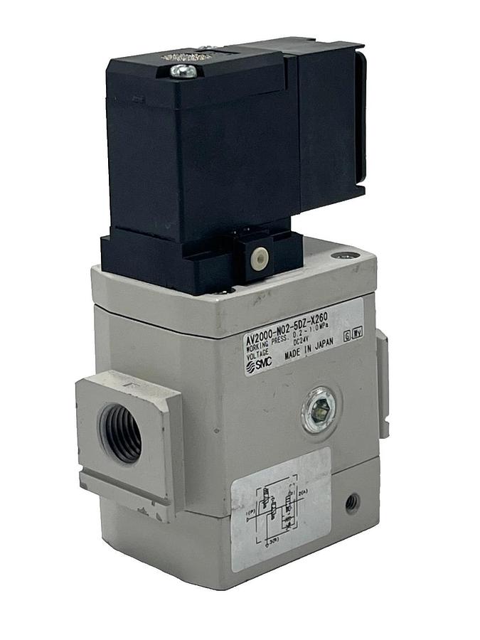 SMC AV2000-N02-5DZ-X260 Soft Start-Up Valve 1/4" NPT 24VDC White Body NSNP