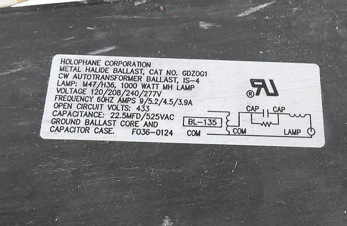 NIB HOLOPHANE RBKC10MHMTB BALLAST REPAIR KIT, 120/208/240/277V, GDZ0G1, 3899-RFM