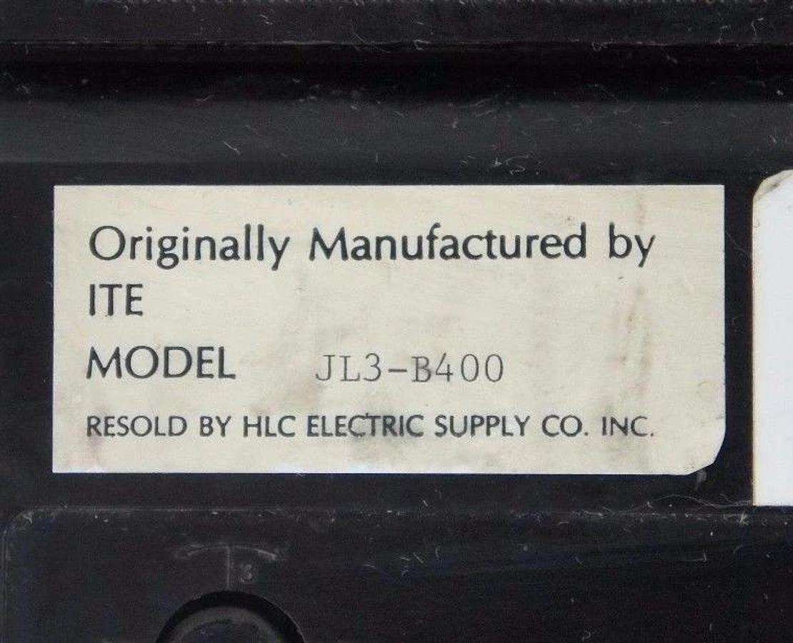 Used SIEMENS ITE JL3-B400 CIRCUIT BREAKER 400AMP 3POLE 600VAC