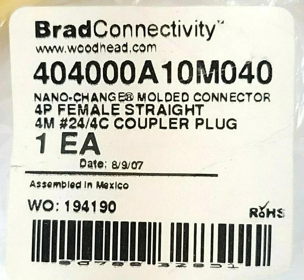 Used LOT OF 2 NEW BRAD HARRISON 40400A10M040 NANO-CHANGE CONNECTOR CABLES