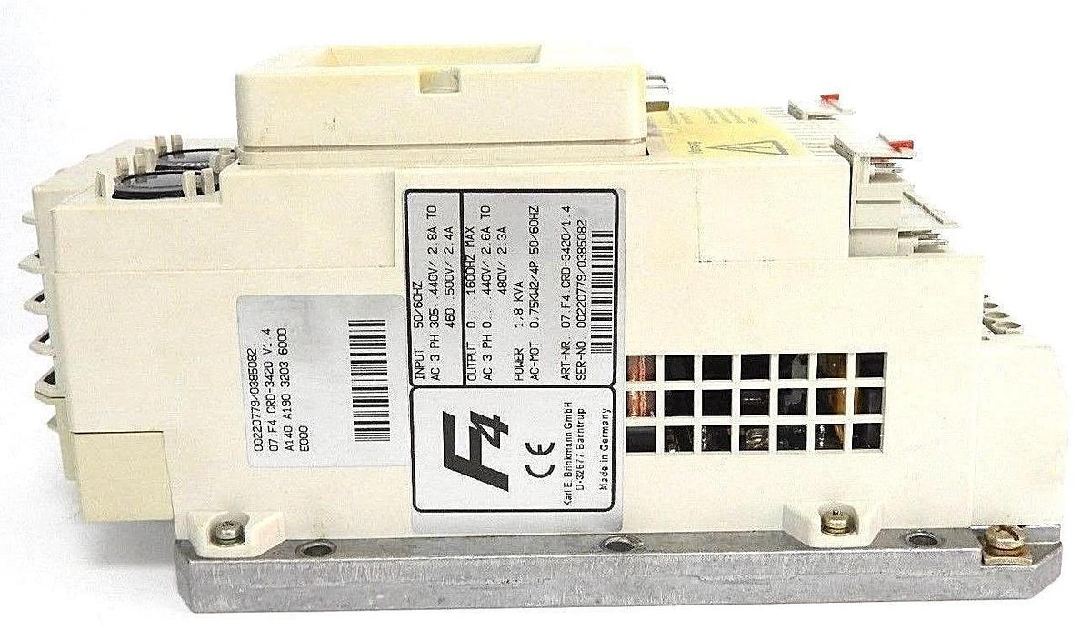 Used KEB COMBIVERT 07.F4.CRD-3420 V1.4 FREQUENCY CONVERTER DRIVE W/ 00.F4.010-1009
