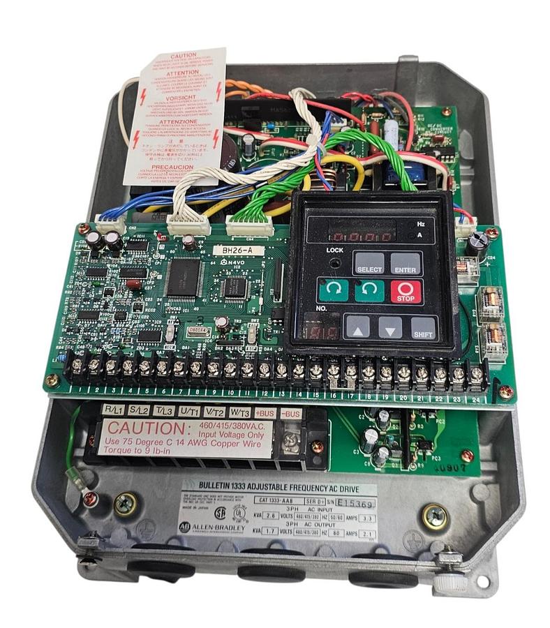 Used ALLEN BRADLEY 1333-AAB ADJUSTABLE FREQUENCY AC DRIVE 1333AAB SER. D