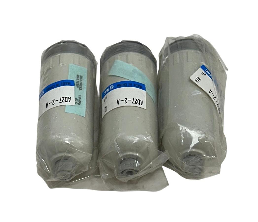 Used 3 SMC AD27-2-A / AD272A AIR FILTER MASS PRO BOWL ASSEMBLIES AUTO-DRAIN NC NSMP