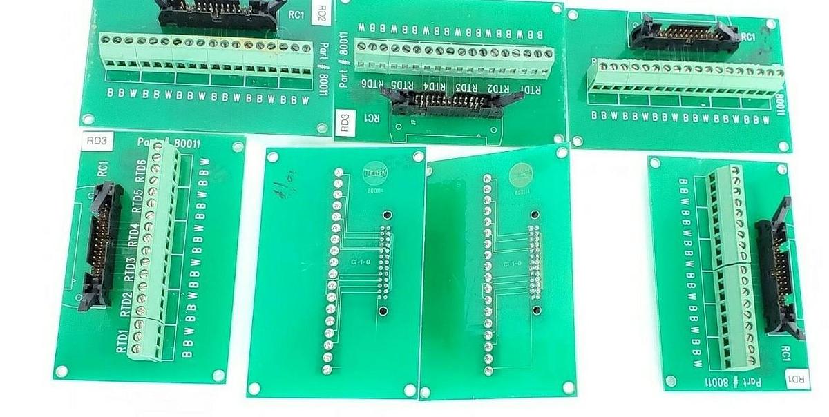Used LOT OF 7 THERMON 80011 PCB CIRCUIT BOARDS 800114