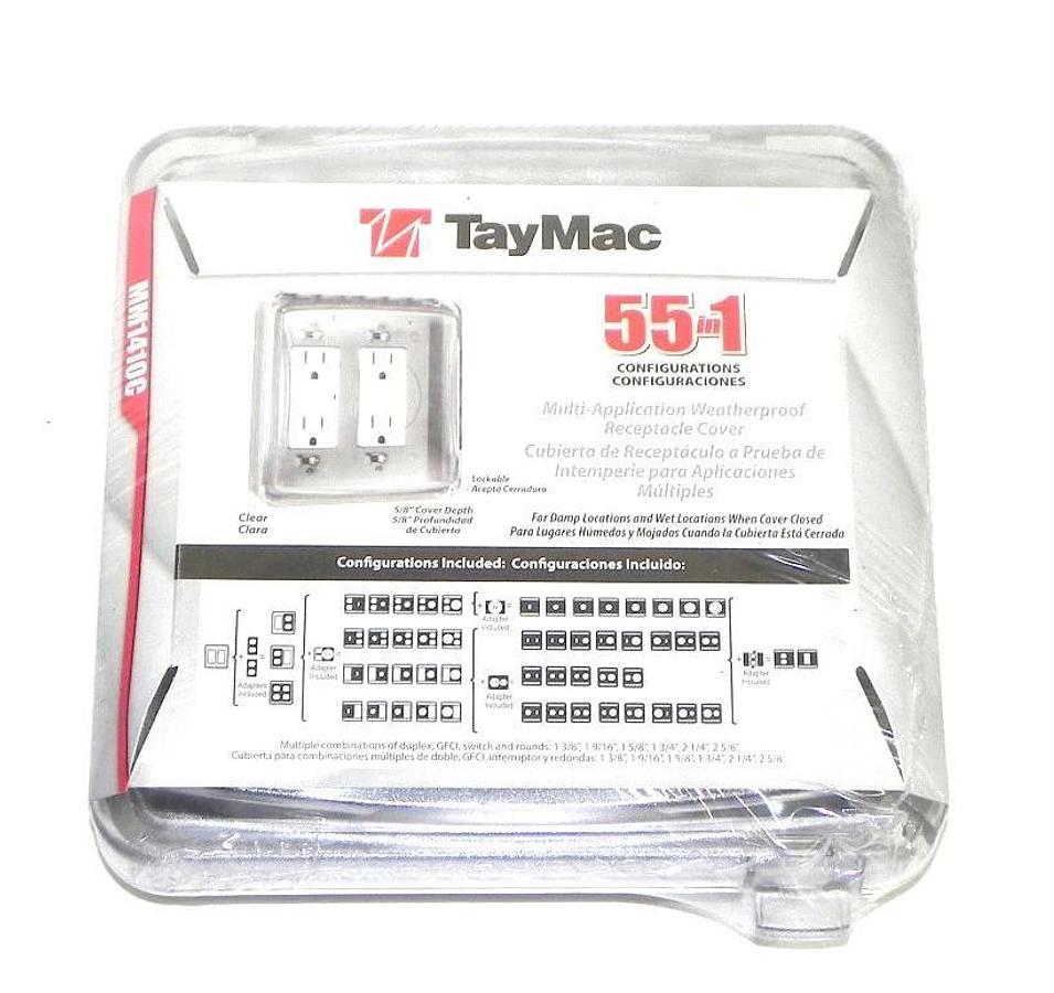 Used BOX OF 10 NEW TAYMAC MM1410C 55-IN-1 WEATHERPROOF RECEPTACLE COVERS