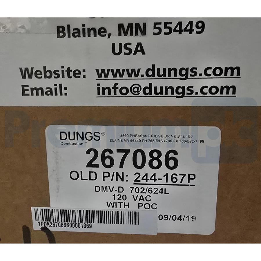 Used Dungs 267086 | 244-167P Dual Modular Safety Valve DMV-D 702/624L NSMP (read)