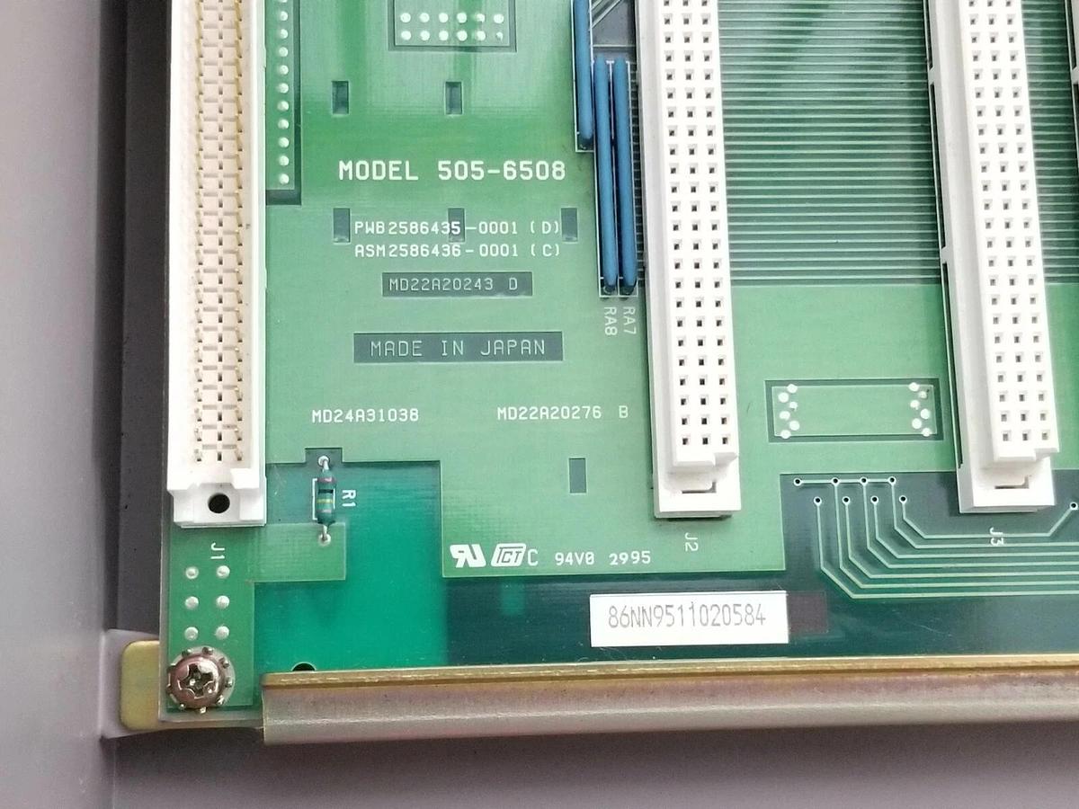 Used TI / SIEMENS 505-6508 PLC MOUNTING RACK 8-SLOT 2586436-0001 (C) 2586435-0001 (D)