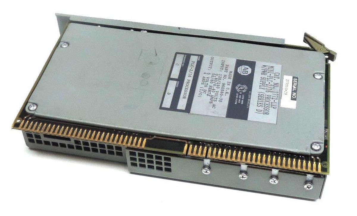 Used ALLEN BRADLEY 1772-LXP MINI-PLC-2/16 PROCESSOR W/PWR SUPPLY SER. D, F/W REV. C