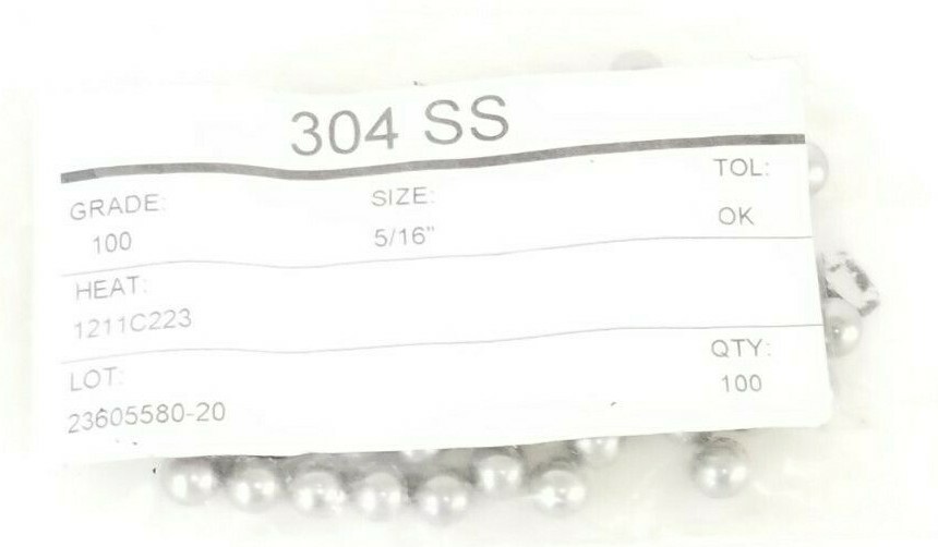 Used LOT OF 59 NEW GENERIC 304SS SIZE: 5/16'' GRADE 100 BEARING BALLS