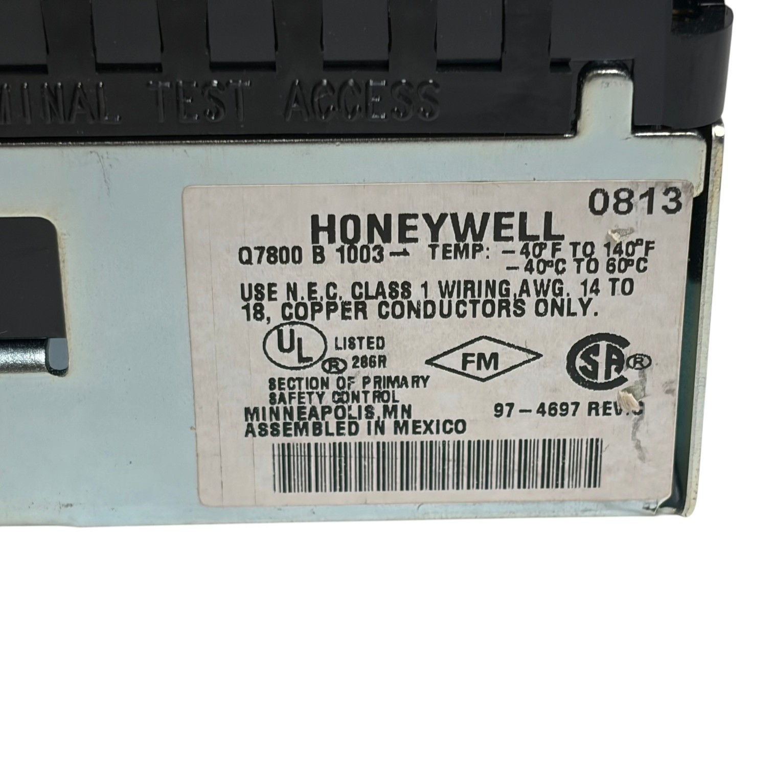 Used Honeywell Q7800B1003 Universal Wiring Subbase 7800 Series Burner Control