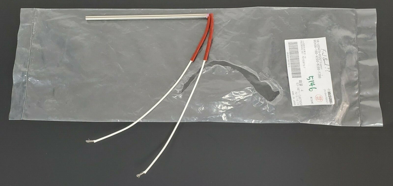 Used NEW MISUMI MCHS6-160-V200-W280-F200 CARTRIDGE HEATER MCHS6-160