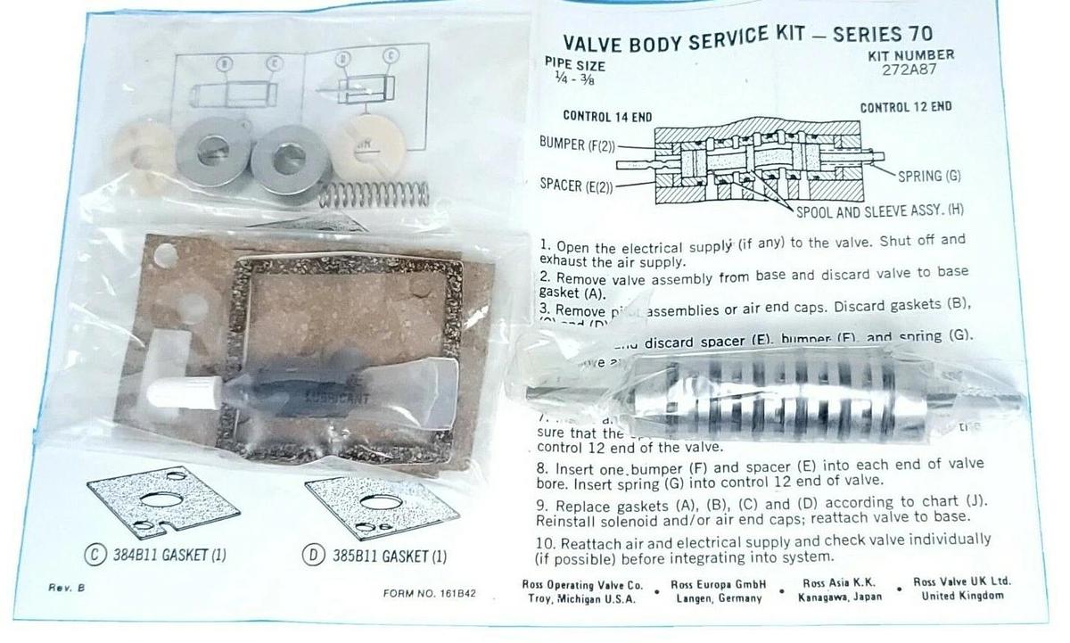 Used NEW ROSS 272A87 VALVE BODY SERVICE KIT SERIES 70