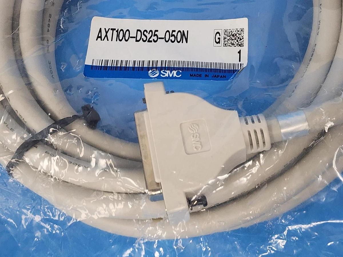 Used NEW SMC AXT100-DS25-050N D-SUB CONNECTOR CABLE 5 METER 25 PIN CONNECTOR