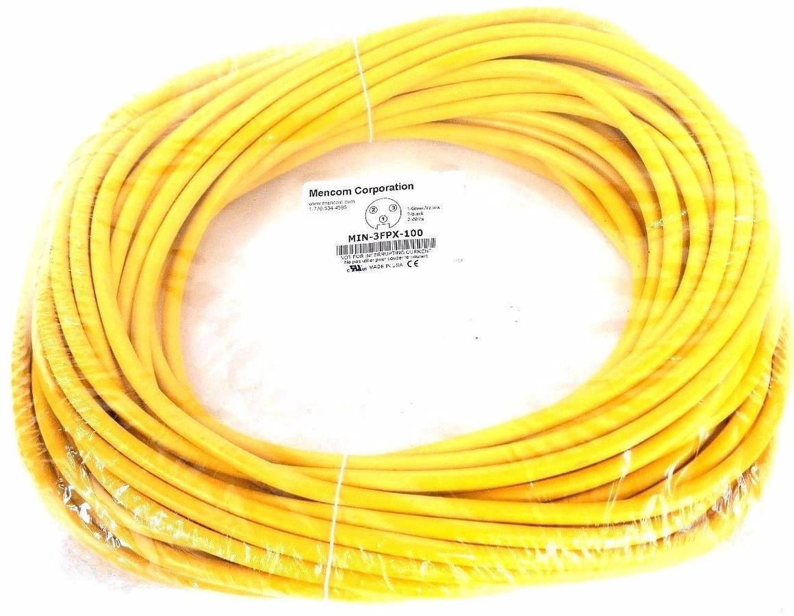 Used NIB MENCOM CORPORATION MIN-3FPX-100 CORD SET MIN3FPX100, 300VOLT, 10AMP