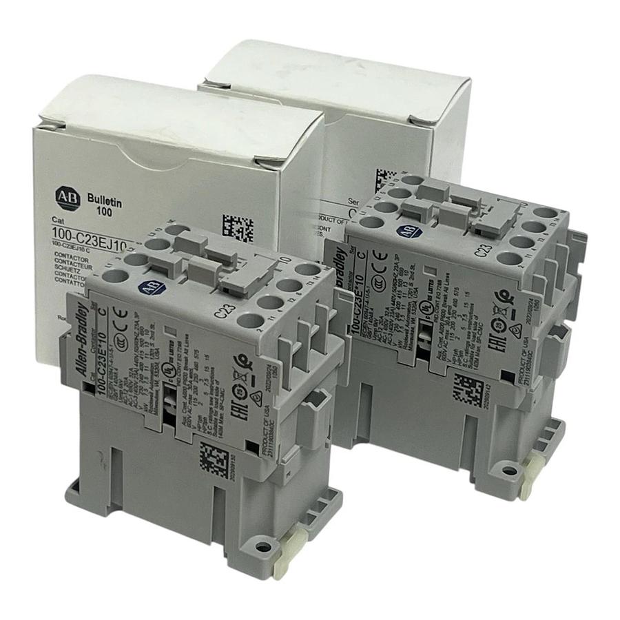 Lot of 2 Allen-Bradley 100-C23EJ10 3-Pole 23A 24VDC Contactors - NSMP