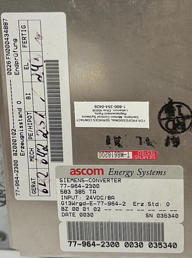 Used SIEMENS 6FC5203-0AB13-0AA1 SINUMERIK FM 840D ; OP 031 FLAT OPERATOR PANEL REP.