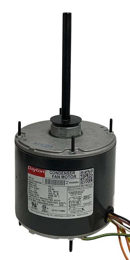 Used DAYTON 4M205BJ PERMANENT SPLIT CAPACITOR CONDENSER FAN MOTOR 1/4HP 208-230V NSNP