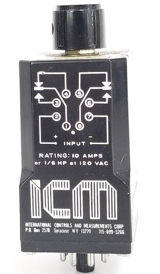 Used ICM CONTROLS MDR115A2X5 TIMING RELAY 0.1-5SEC, 10A, 120V