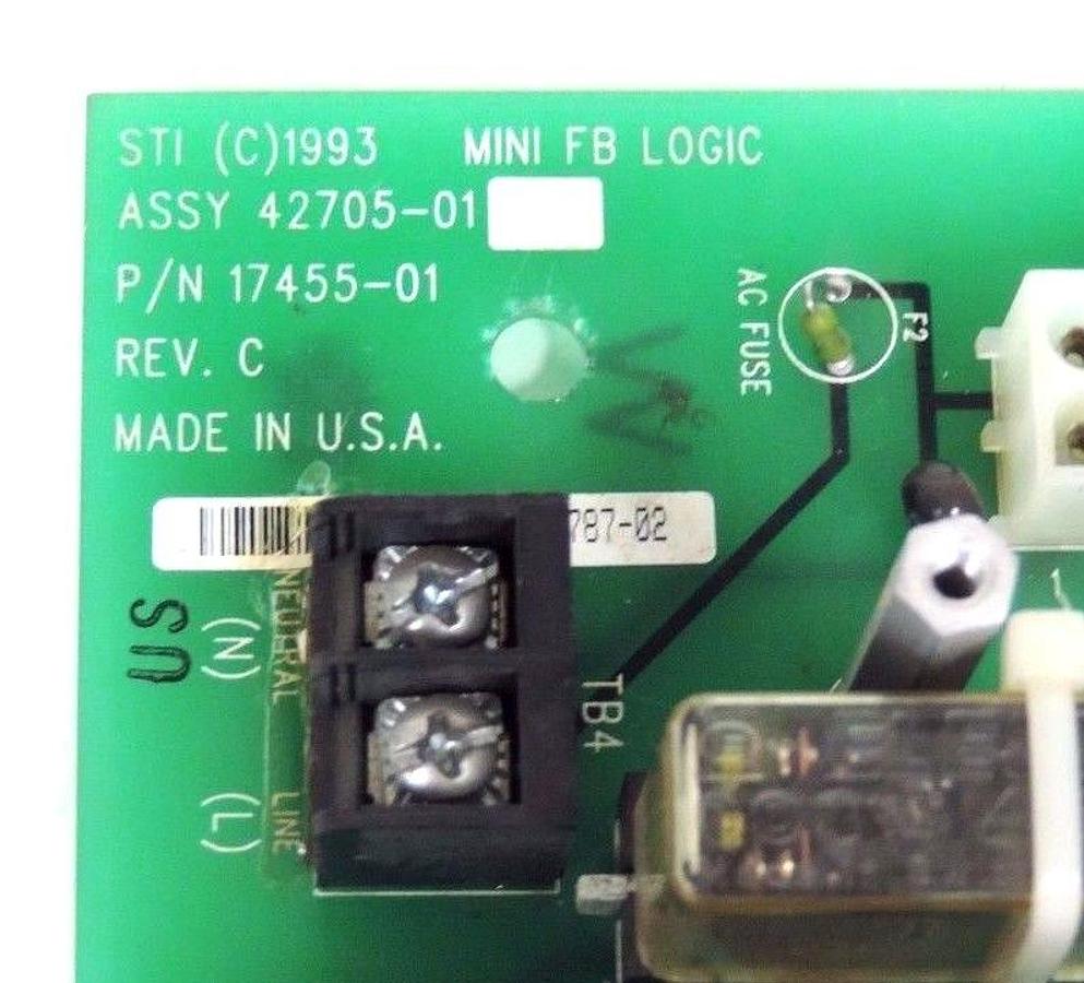 Used STI 17455-01 MINI FB LOGIC BOARD REV. C, 42705-01 W/ 17389-01B REV. A CONTROL