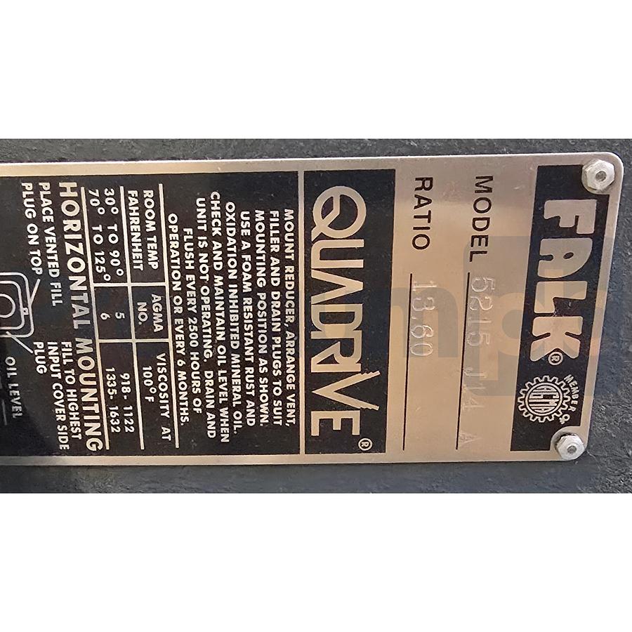 Used Falk 5215J14A | 5215 J14 A Quadrive Shaft Mount Speed Reducer Ratio 14:1 0794384