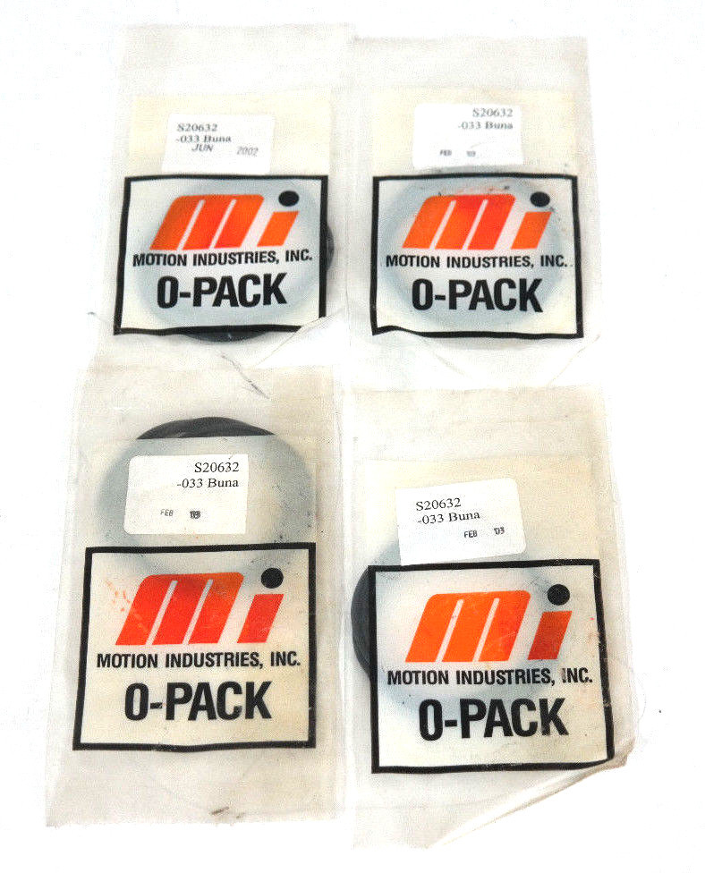 Used LOT OF 4 NEW MOTION INDUSTRIES S20632 033 BUNA O-PACKS