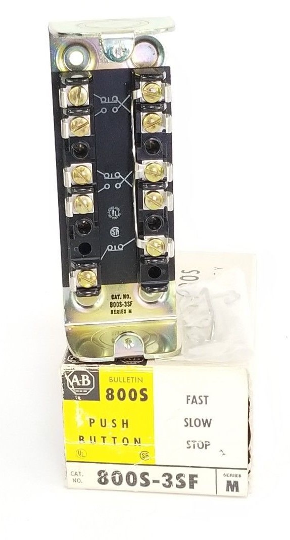 Used NEW ALLEN-BRADLEY 800S-3SF PUSHBUTTON STATION SER. M, 800S3SF *INCOMPLETE*