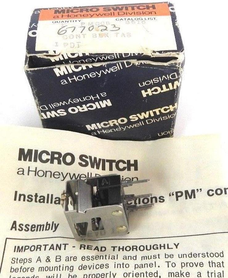 Used NIB HONEYWELL MICRO SWITCH PMCCB CONTACT BLOCK TAB 1PDT
