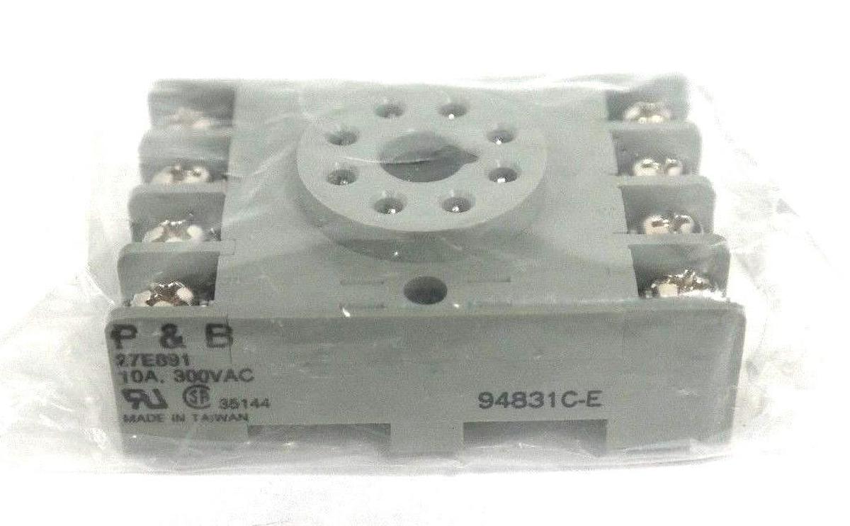 LOT OF 5 NEW POTTER & BRUMFIELD 27E891 RELAY BASES 10A, 300VAC, 94831C-E