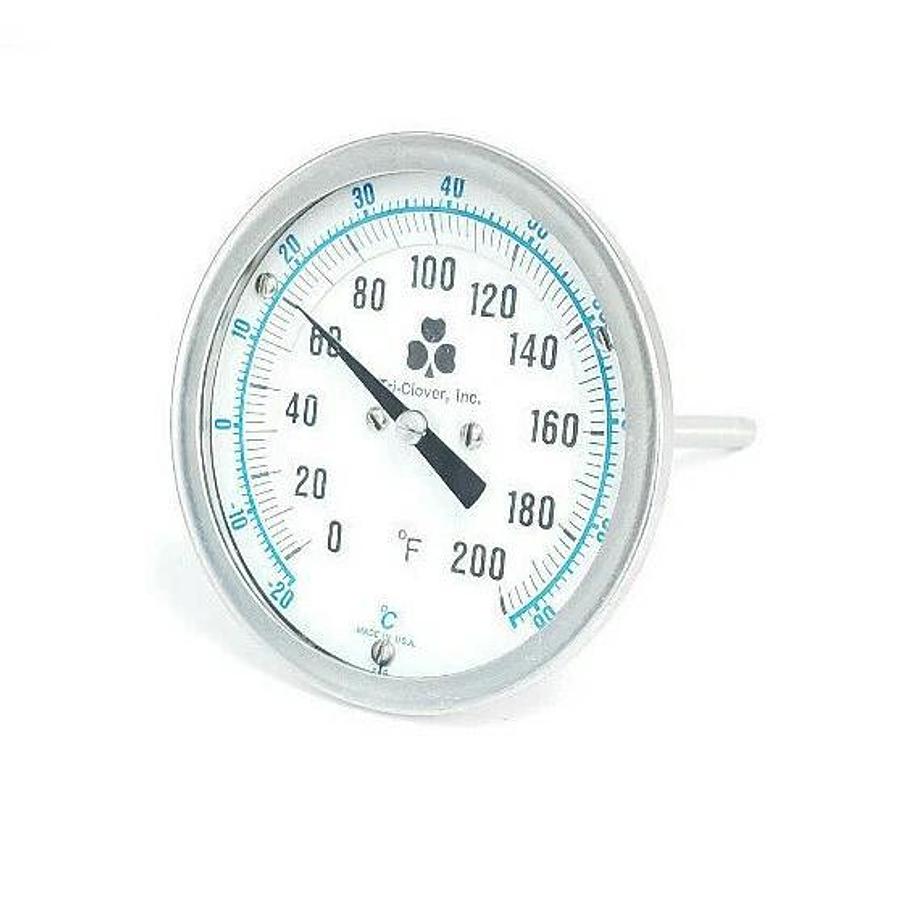 Used TRI-CLOVER 0-200 DEG F / -20-90 DEG C THERMOMETER