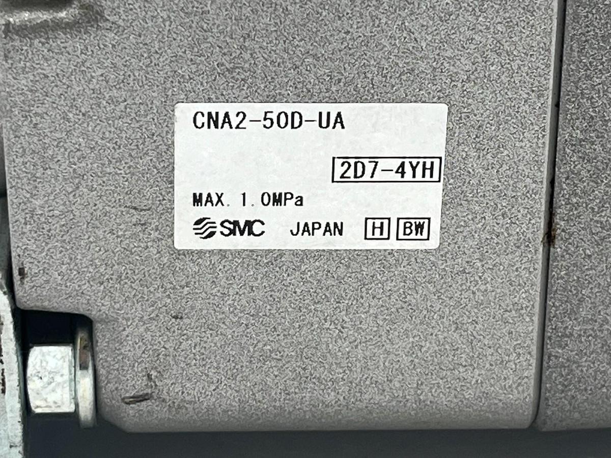 Used SMC CDNA2L50-25-D Power Lock Cylinder w/ CNA2-50D-D Power Lock Unit 50mm Bore