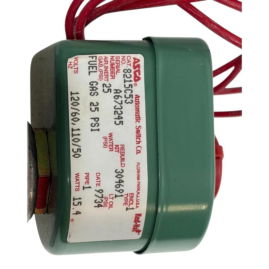 ASCO RedHat 8215C53 2-Way Normally Open 1-1/4" NPT Gas Solenoid Valve 120VAC